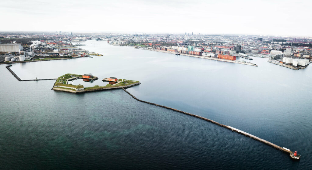 Sea Wall Nordhavn district Copenhagen Aerial Photography